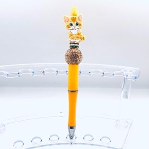 Orange Stripped Kitty Pen From My Build A Bead Pen Series